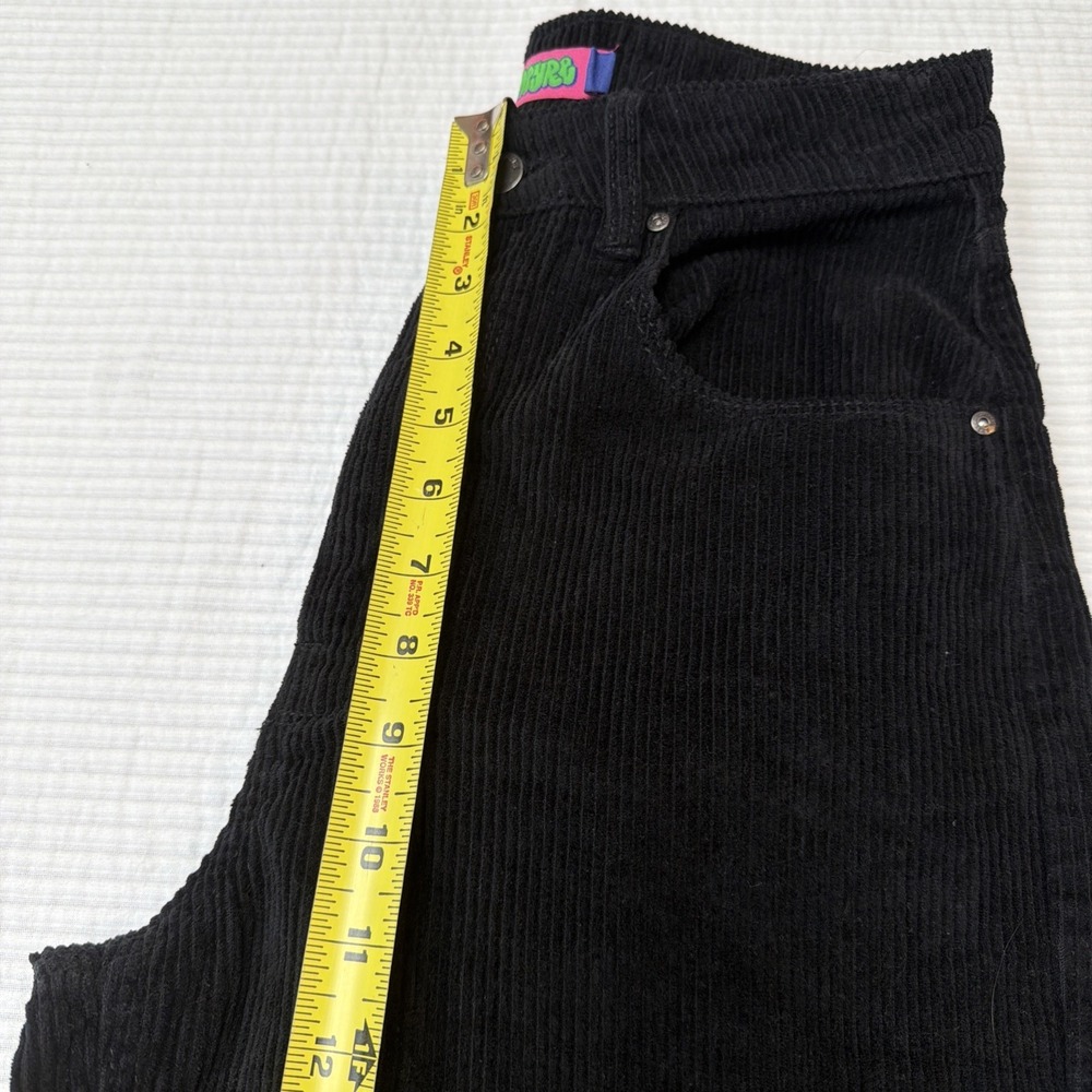 Empyre Corduroy Pants Size 4 32 Black Loose Baggy Skate Pants Wide Leg High Ría - Picture 8 of 8